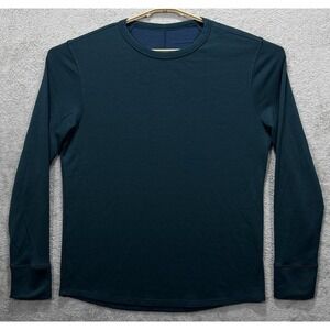 Lululemon Shirt Mens Large Turquoise Green Crew Long Sleeve Performance Knit *